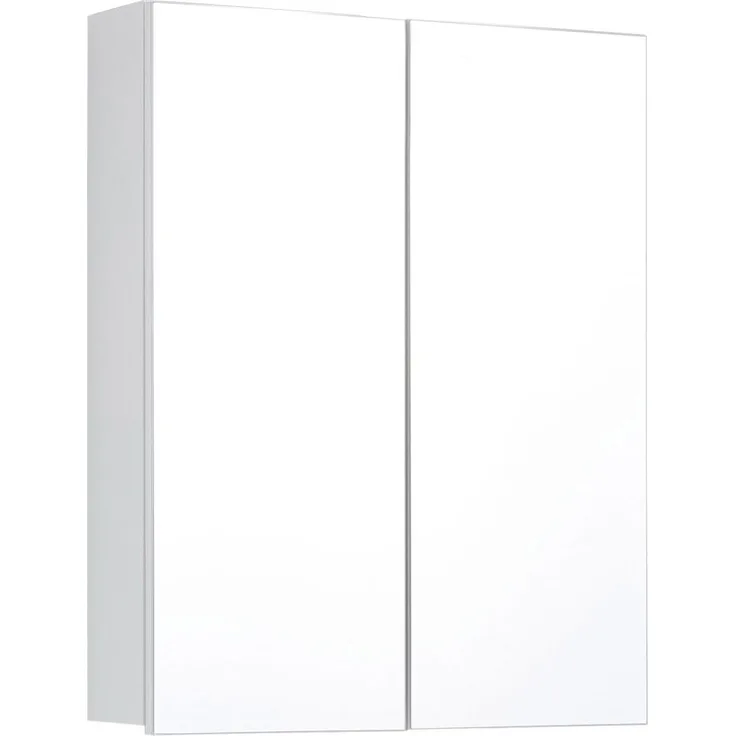 trendteam smart living Badezimmer Spiegelschrank Skin, 60 x 67 x 18 cm Front Spiegelglas, Korpus Weiß Melamin mit viel Stauraum, 60 x 67 x 18 cm (BxHxT)