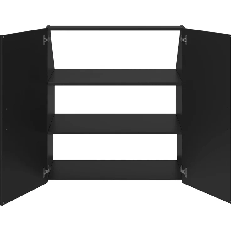 Bellamio 'Aland' Dachschrägenregal mit Türen, schwarz, 100x52x90 cm, Schrank für Dachschräge mit 3 Fächern – Bild 10