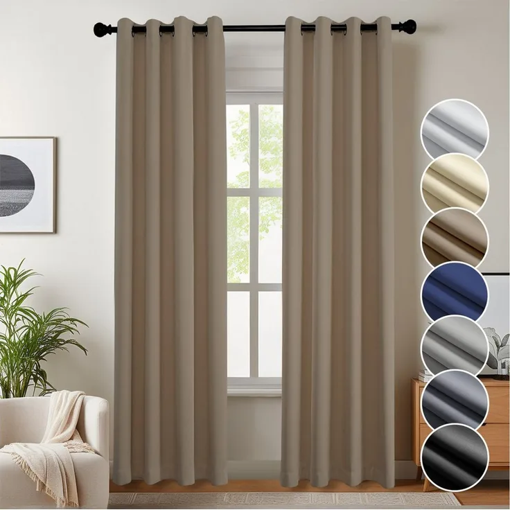 Simloveve Vorhang Gardinen Wärmeisolierende Schlafzimmer Blackout Curtain Lärmschutz (2 St), Ösen, blickdicht, Polyester, Höhe 145/175/225/245cm,2er-set Thermovorhang Verdunkelung Super Dicke