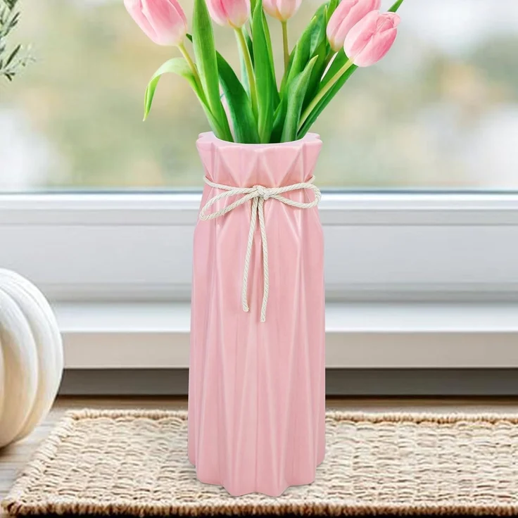 Vasen Keramik Blumenvase Trockenblumen Rosa Vase 24x10x10 Cm – Bild 8