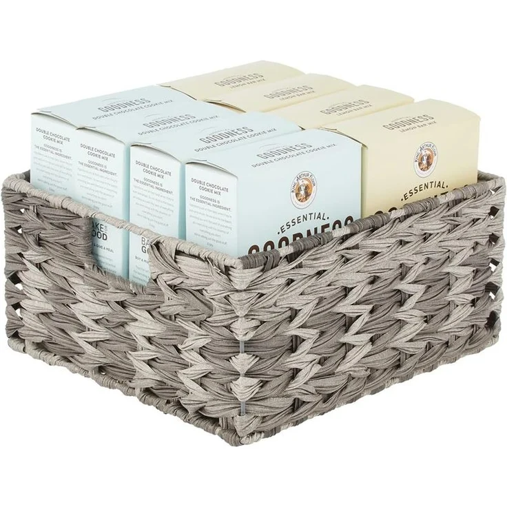 mDesign Aufbewahrung Flechtkorb Schrankkorb Regalbox Organizer 3er Set Grau Mix – Bild 8