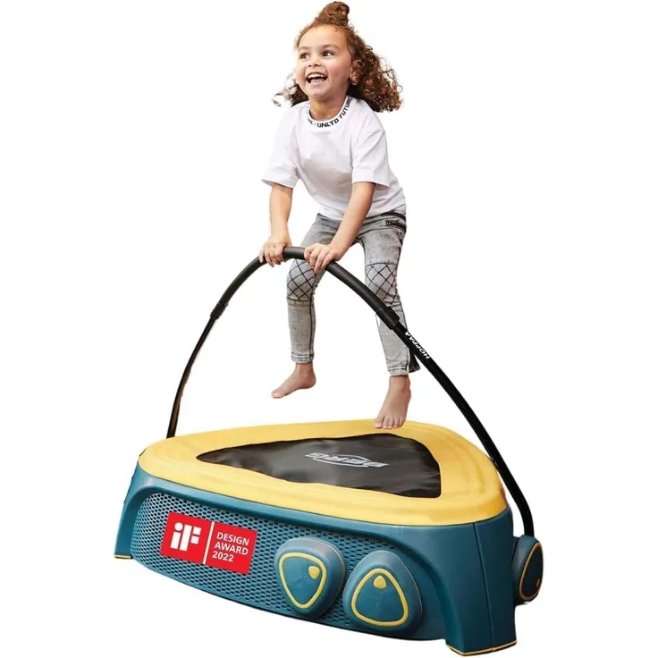 BERG Trampolin Hoppaa mit Griffstange 90x90 cm gelb