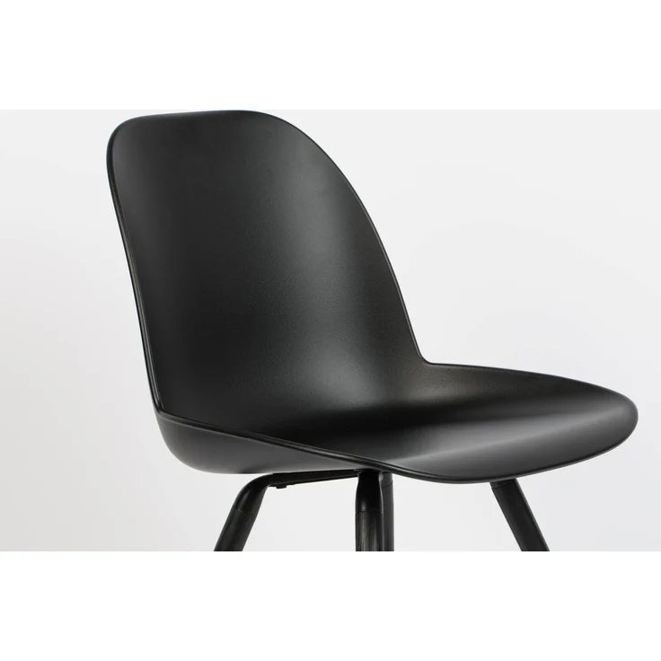 Zuiver Esszimmerstuhl Albert Kuip All Black im 2er-Set mit schwarzer Polypropylen-Sitzschale und Aluminiumgestell – Bild 7