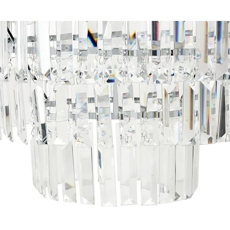 'Ameneiro' Kronleuchter 6-flammig, Metall transparent silber Kristall-Optik, 45 x 45 x 42 cm – Bild 6