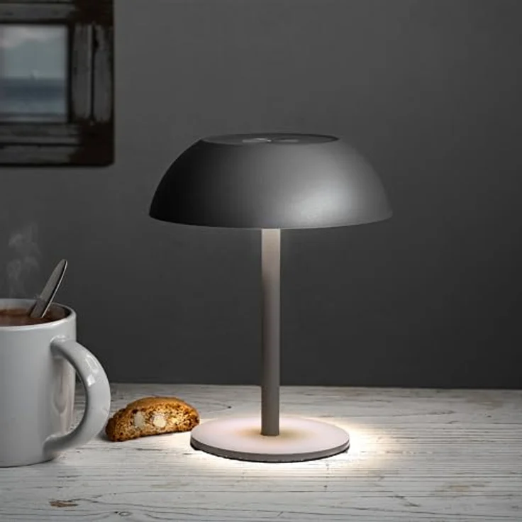 Idena Tango Touch, LED Tischlampe grau, wiederaufladbar, kabellos, höhenverstellbar, mit dreifachem Farbmodus und stufenlosem Dimmer – Bild 6