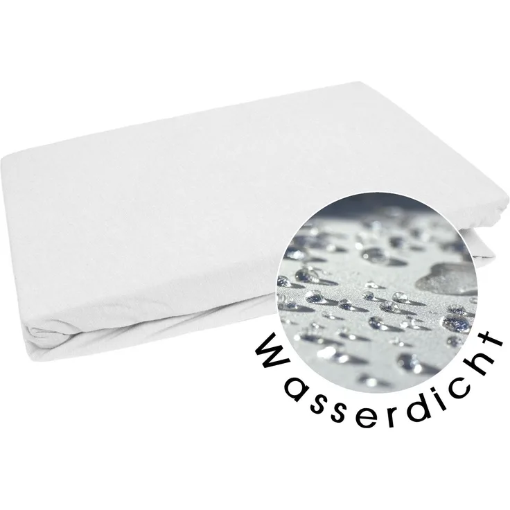 Wasserdichtes Kinder Spannbettlaken weiß Jersey/PU 70x140cm Höhe bis 12cm