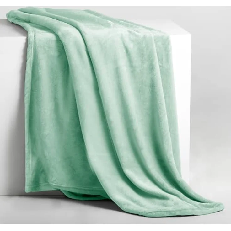 DecoKing Kuscheldecke 150x200 cm Pfefferminze Decke Microfaser Tagesdecke Fleece weich sanft kuschelig Peppermint Mic – Bild 3