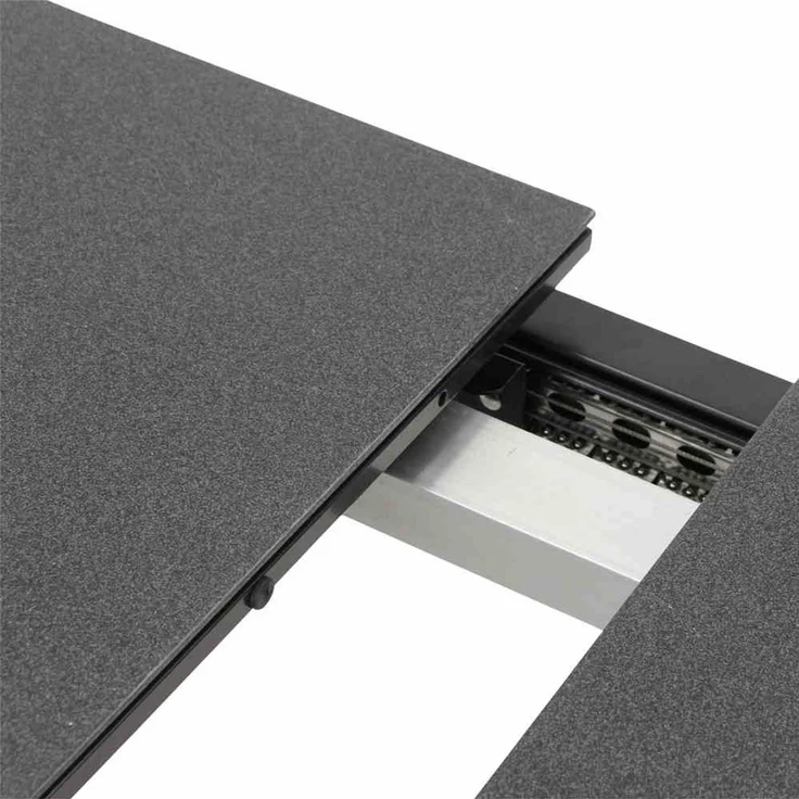 Miros Ausziehtisch 180/240x90x76 cm Gestell Aluminium anthrazit, Tischplatte Spraystone anthrazit – Bild 3