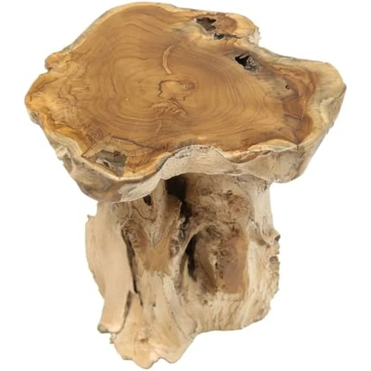 Oriental Galerie Blumenhocker Kleiner Wurzelhocker Teakholz Beistelltisch Unikat 32 cm (1 St) – Bild 5