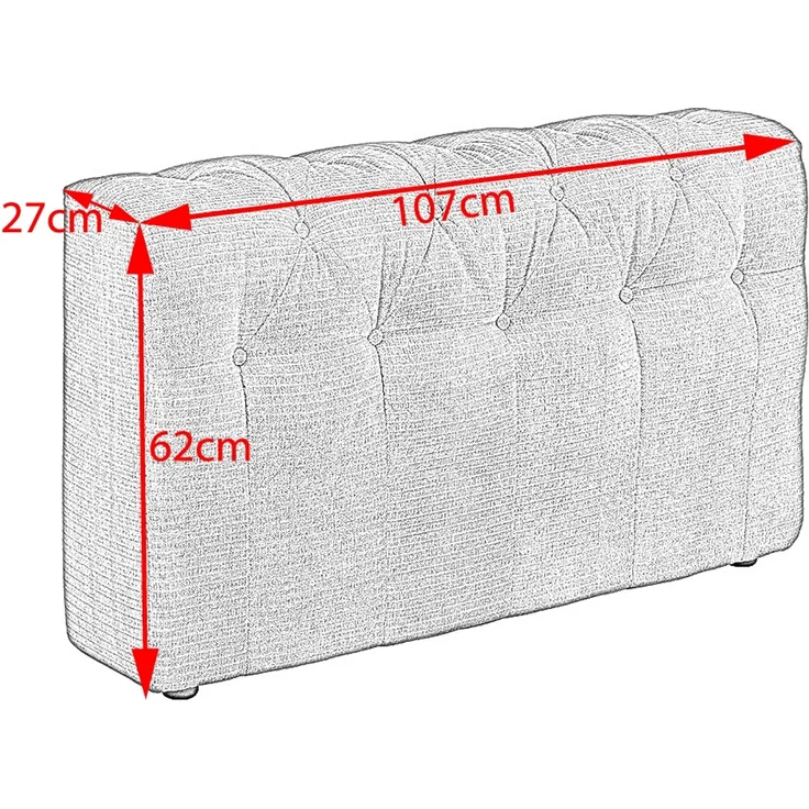KAWOLA Sofa Seitenelement SEPHI groß Cord Vintage rot 62 x 27 x 107 cm – Bild 7