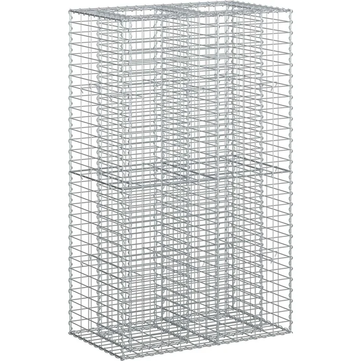 vidaXL Gabionen-Hochbeet 90 x 50 x 150 cm Verzinkter Stahl Silber 42033333 – Bild 2