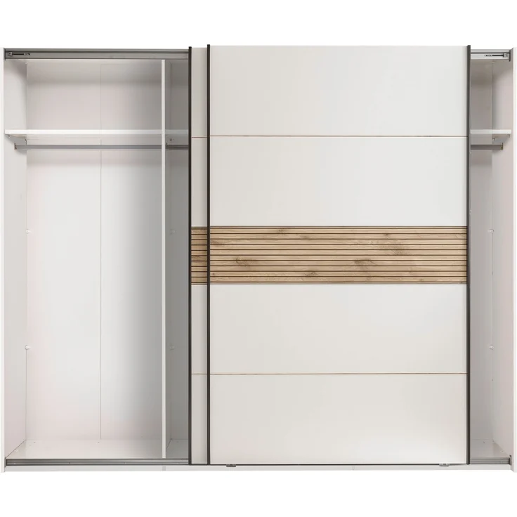 Schlafzimmer-Set >Daria< (2-teilig) Kleiderschrank mit Spiegel, Doppelbett, Viking Oak / weiss – Bild 7