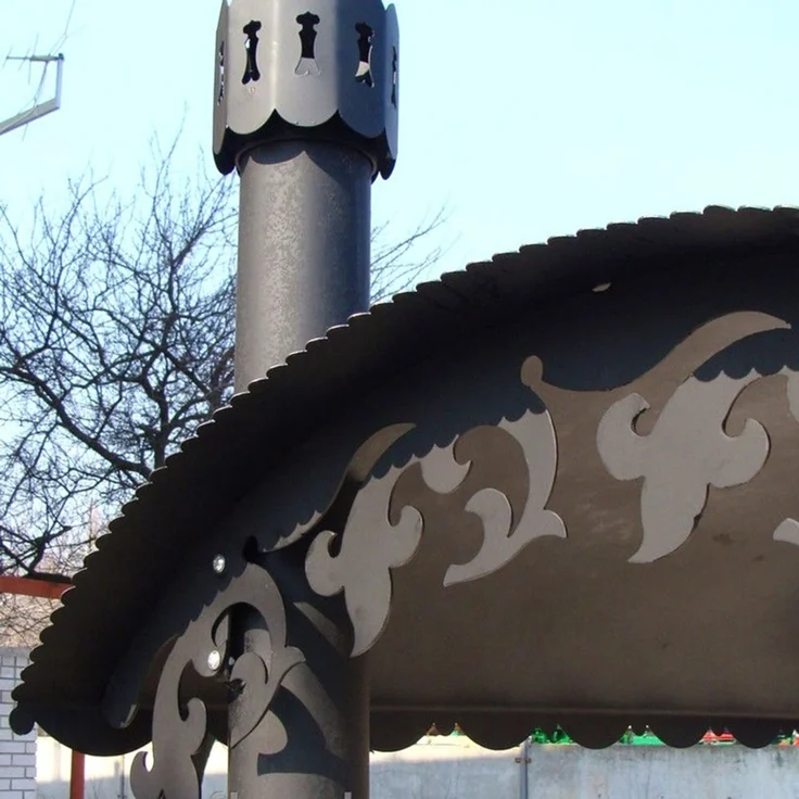 Grill Mangal Taj Mahal auf Rädern in Schwarz – Bild 9