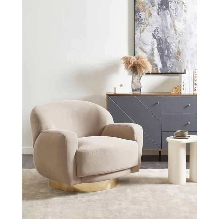 Sessel LEJRE Stoff Taupe – Bild 3
