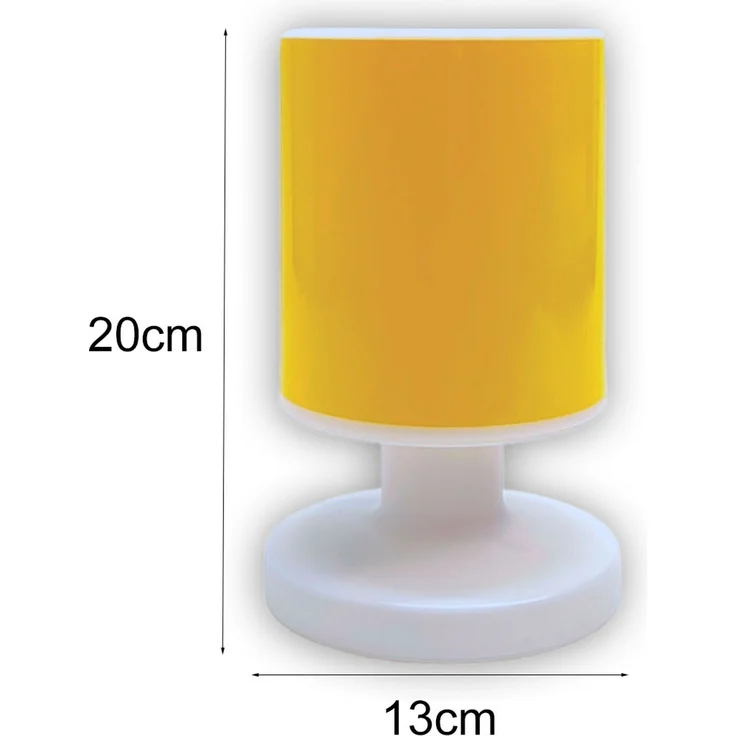 LED Akku Tischleuchte mit Schirm Sonnengelb, per USB aufladbar, Höhe 20cm – Bild 3