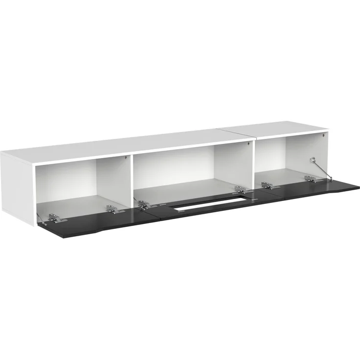 TV-Schrank, schwarze Hochglanzfront (nur Front), mit 16-Farben-LED & geriffelten Türen, 180x35x30 cm – Bild 6