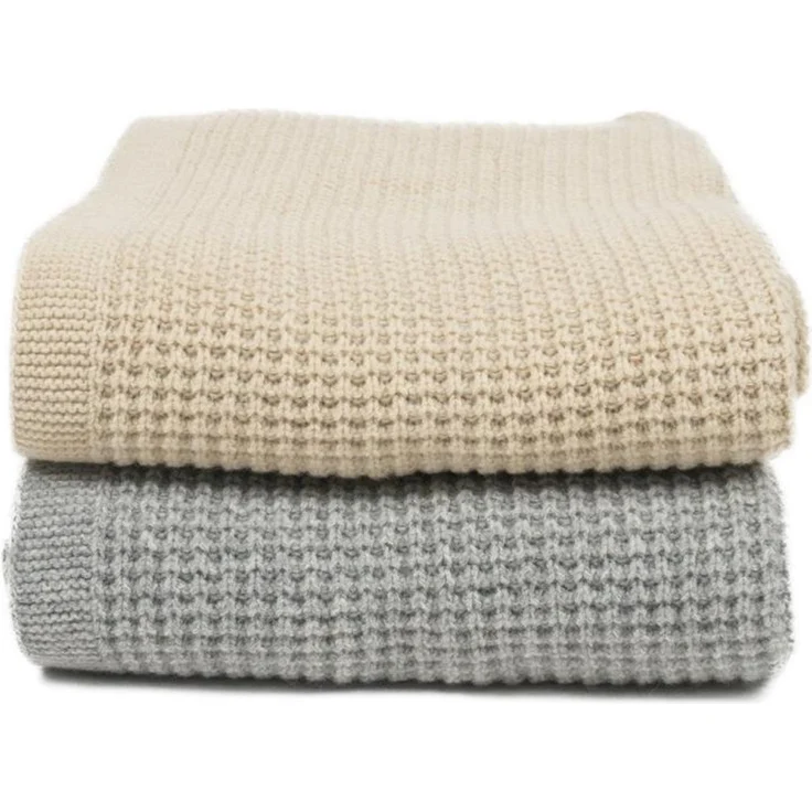Wolldecke Merino Emma 130x170 Farbe: Grau – Bild 4