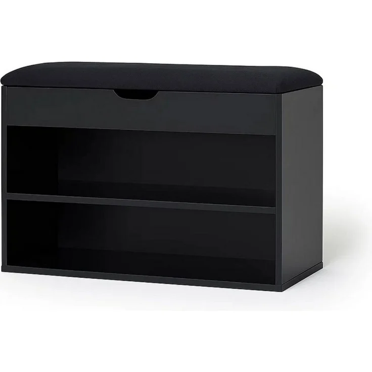 BOXIMO Schuhschrank Schuhbank LEVA mit Sitzpolster und Staufach, 60 x 30 x 47 cm (Schuhschrank LEVA mit Sitzbank) – Bild 5