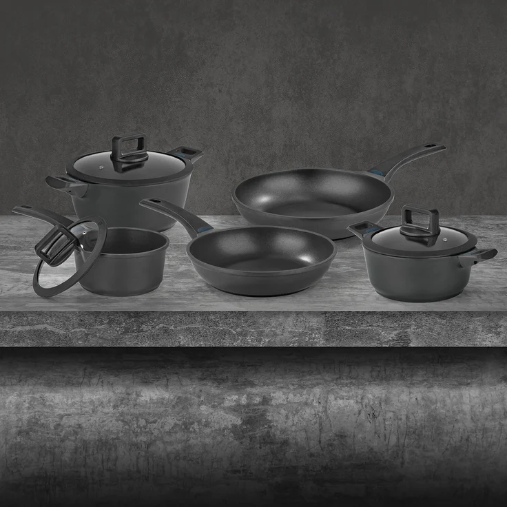 N8WERK 8-teiliges Aluguss-Topf- und Pfannen-Set - N8WERK Heat Indicator - Midnight Edition – Bild 2