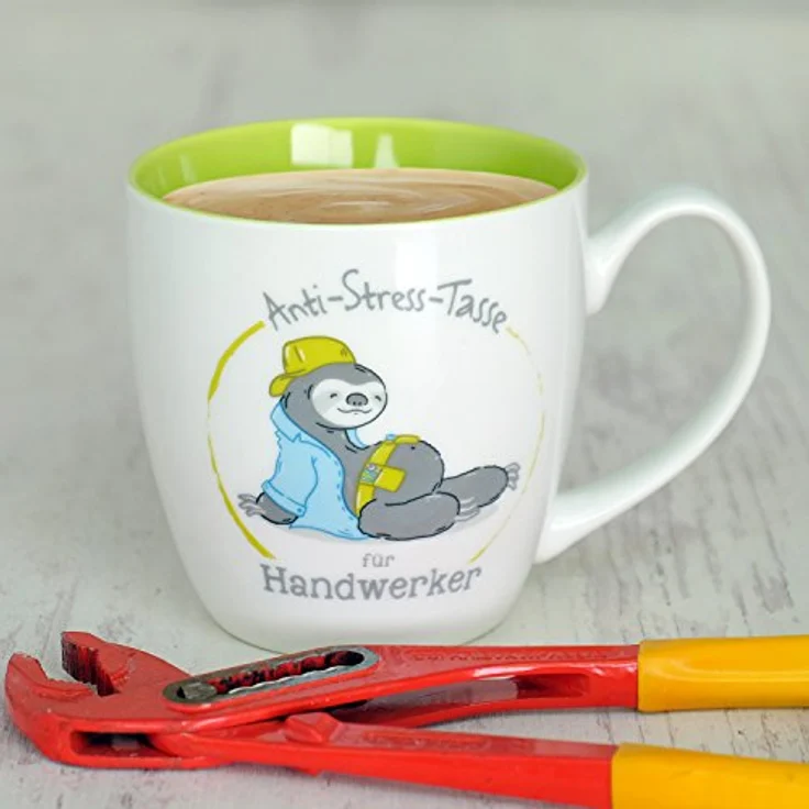 GRUSS & CO Anti-Stress-Tasse Motiv "Handwerker" | Tasse mit Spruch, 45 cl, New Bone China | Geschenktasse | 45490 – Bild 3