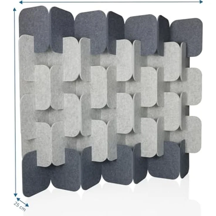 hjh OFFICE Akustik Trennwand 164x174 cm FLEXMIUT Plug 6er Set Stehwand erweiterbar, dekorativer Sichtschutz, Grau/Hellgrau – Bild 4