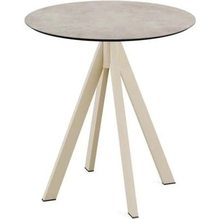Infinity Terrassentisch Sand Gestell + Moonstone Hpl Ø70 Cm
