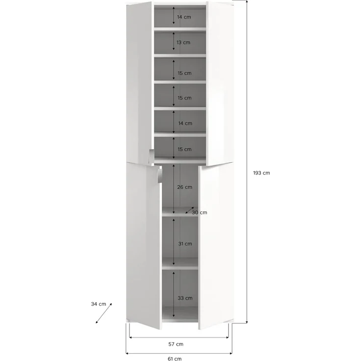 Garderobenschrank Line-Up in Eiche 91 x 193 cm – Bild 3