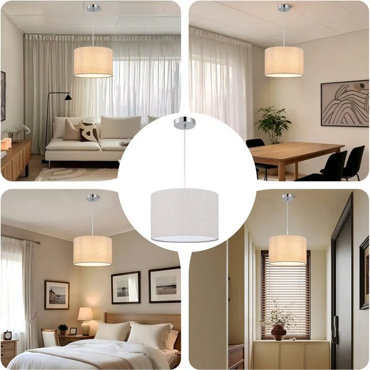 Zedelmaier Pendelleuchte Hängelampe hängend Deckenlampe E27x1/Max. 40 W, ohne Leuchtmittel, ohne Leuchtmittel, Geeignet für Esszimmer Wohnzimmer Schlafzimmer Flur – Bild 2
