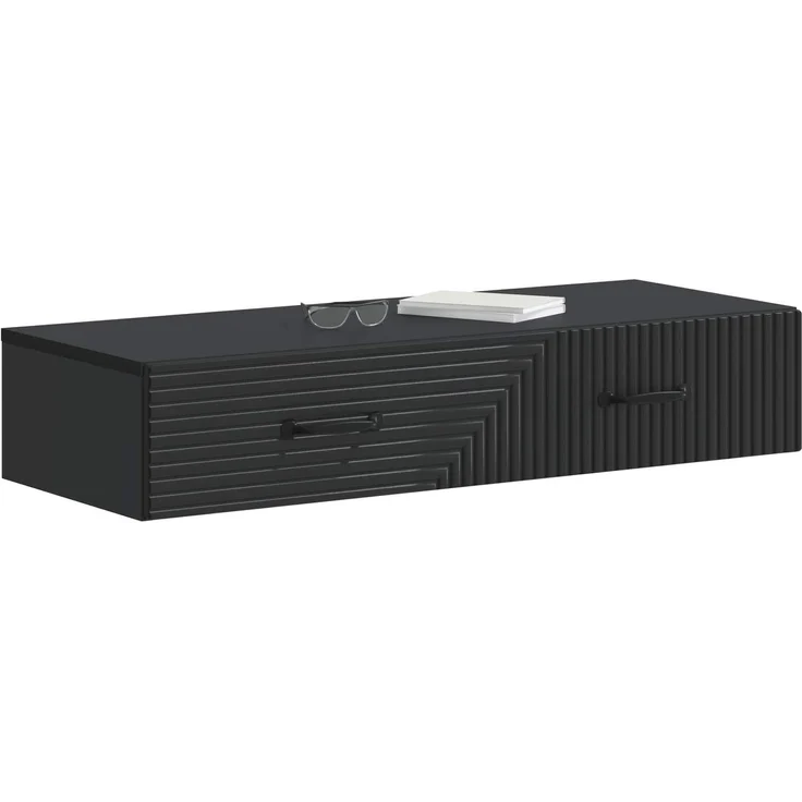 vidaXL Wandmontierter Beistelltisch Schwarz 87,5 x 34,5 x 17 cm 898666 – Bild 3