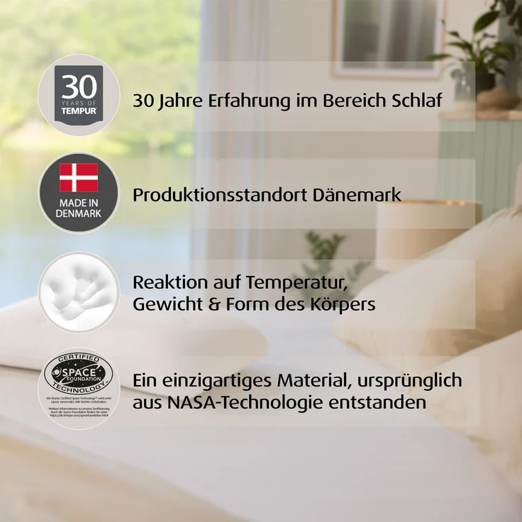 TEMPUR® Symphony ergonomisches Memory Foam Schlafkissen in S(63 x 43 x 14 cm) – Bild 4