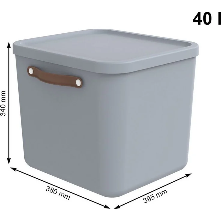 ROTHO Aufbewahrungsbox 2er-Set Aufbewahrungskiste 40l (Aufbewahrungsset, 2er-Set) – Bild 2