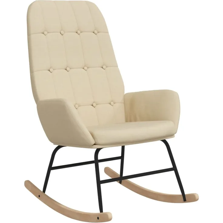 vidaXL Schaukelstuhl Creme Stoff 341255