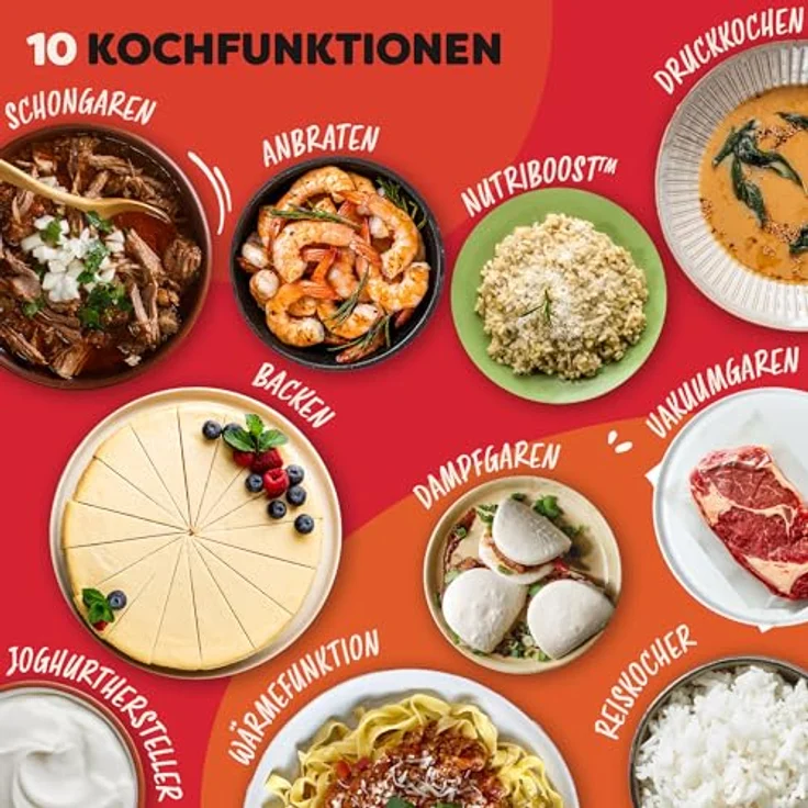 Instant Pot Pro 10-in-1-Multikocher 5,7 l – Schwarz, Schnellkochtopf, Schongarer, Reiskocher, Dampfgarer, NutriBoost™ – Bild 4
