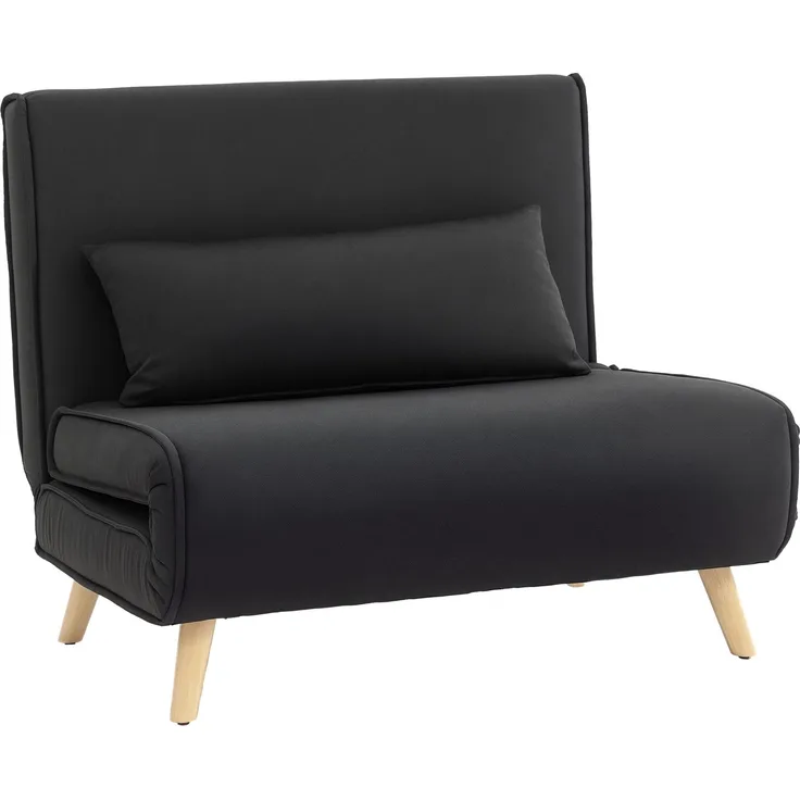 MELAYR, Relaxsessel mit Bettfunktion, für 1 Person, Modern-Design, bis 120 kg, 94x78x80cm, Schwarz