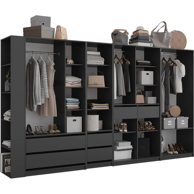 Kleiderschrank Elmo Anthrazit 50 x 200 cm 5er Set Vicco – Bild 6
