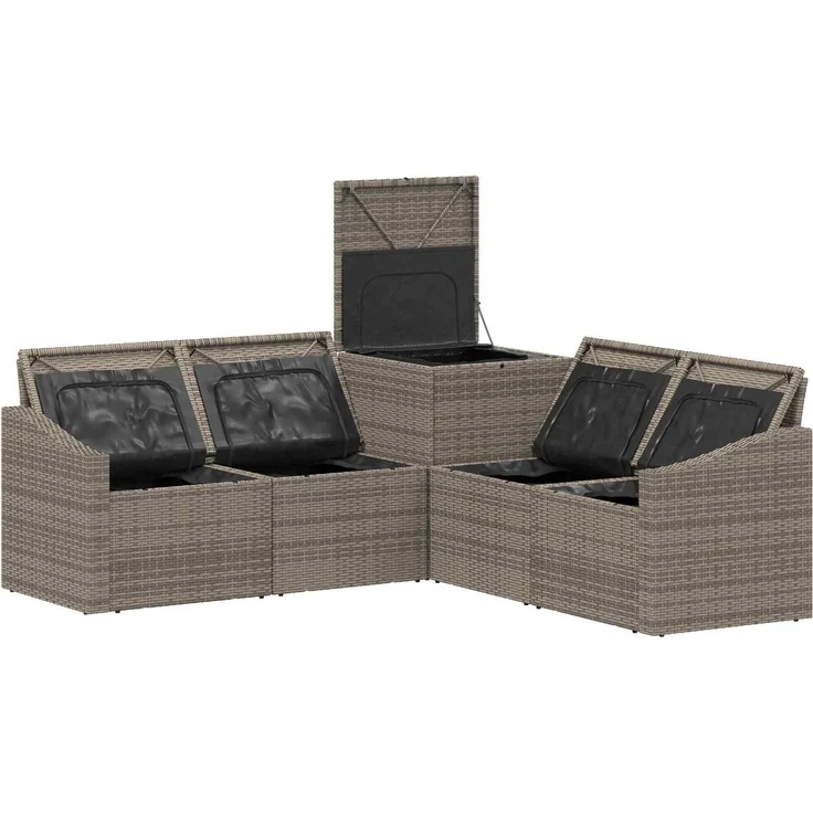 vidaXL Sofa Set 5 stk. Grau und Dunkelgrau Polyrattan und Stahl 3447820 – Bild 6