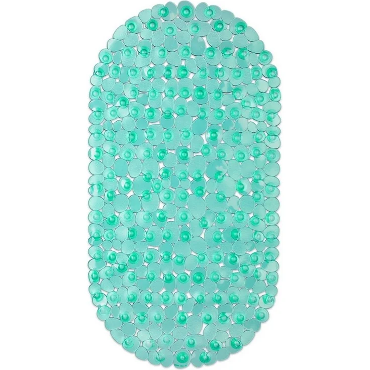 relaxdays Badematte Badewannenmatte Steinoptik bunt, Höhe 7 mm, Antirutsch-Saugnäpfe, Waschbar bei 30 °C, Material: PVC, Dekoratives Steinoptik-Design, Ovale Form, Kleine Abflusslöcher für besseren Wasserablauf, Material 100 % Kunststoff (PVC), Wassera... – Bild 1