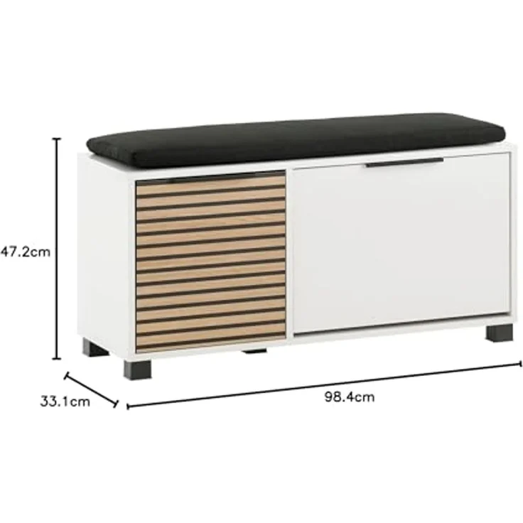 Schildmeyer Schuhschrank Loft, Breite 98 cm Front mit Akustikprint, inklusive Dekokissen – Bild 3
