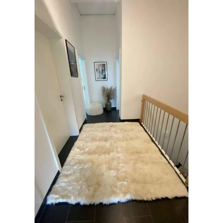 Lammfell Teppich Merino Champagner 200 x 200 cm