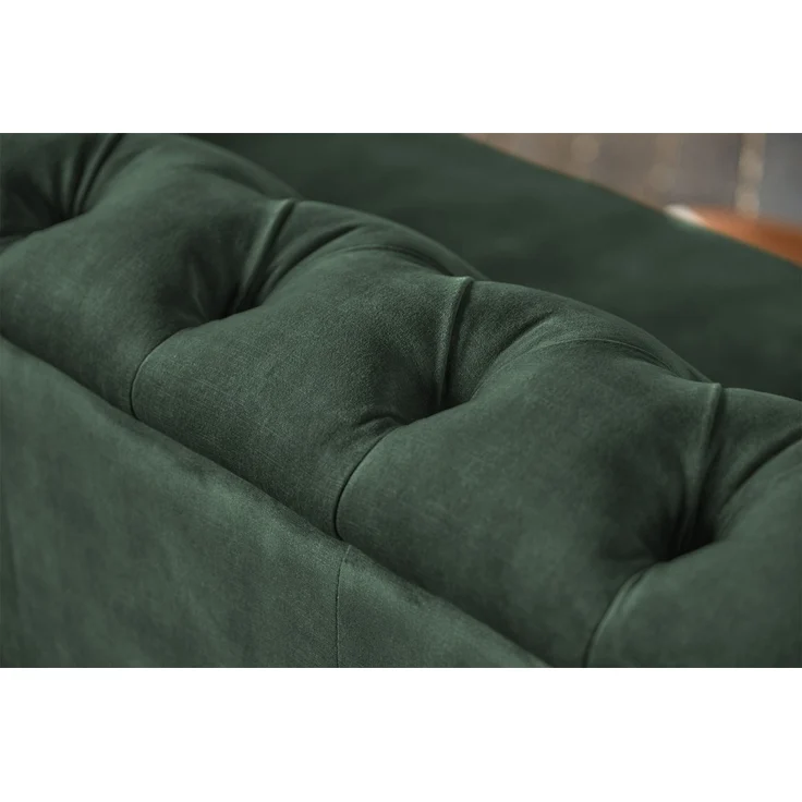 KAWOLA Sofa NILO 3-Sitzer Velvet Vintage moosgrün 77 x 87 x 220 cm – Bild 9