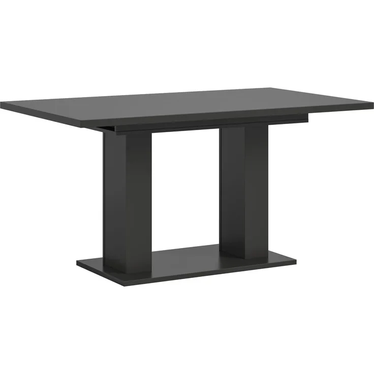 Ausziehbarer Esstisch (B/H/T): 150-190x76x80 in grau Nachbildung mit Doppelsäulen-Fußgestell