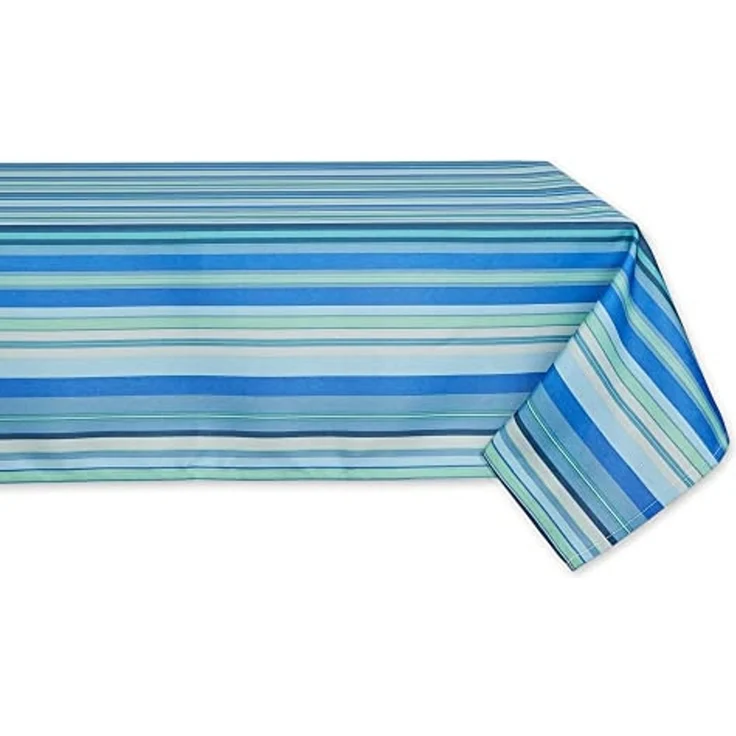 DII Tischdecke, vielseitig verwendbar, maschinenwaschbar, gestreift, 152 x 213 cm, Blue Ocean – Bild 1
