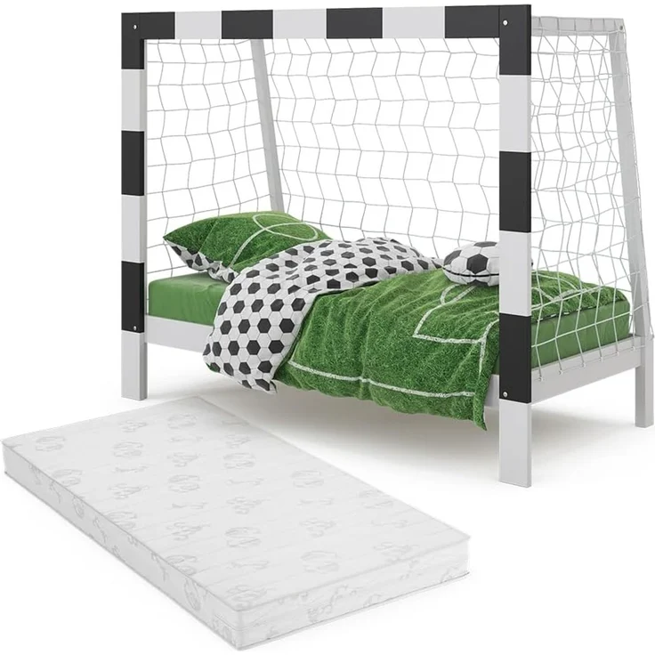 Kinderbett Football goal Weiß 80x160 cm mit Matratze Vitalispa – Bild 7