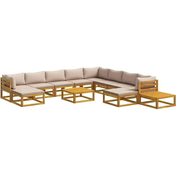 vidaXL Sofa-Set 12 stk. Natur Massivholz Akazie 3417233 – Bild 2