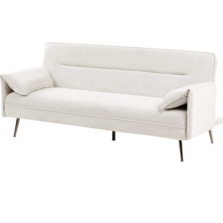 Schlafsofa 3-Sitzer VAYLA Stoff Cremeweiß – Bild 4