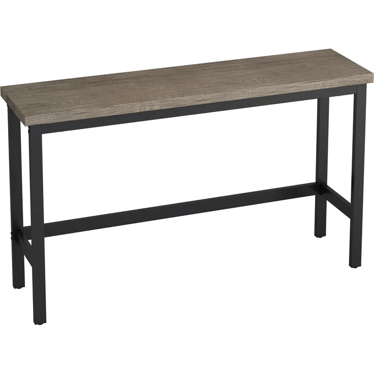 4-teiliges Esstisch-Set mit 1 Bartisch und 3 Hockern mit Metallrahmen und MDF-Holzplatte,hohe Tragfähigkeit,Braun & grau – Bild 8