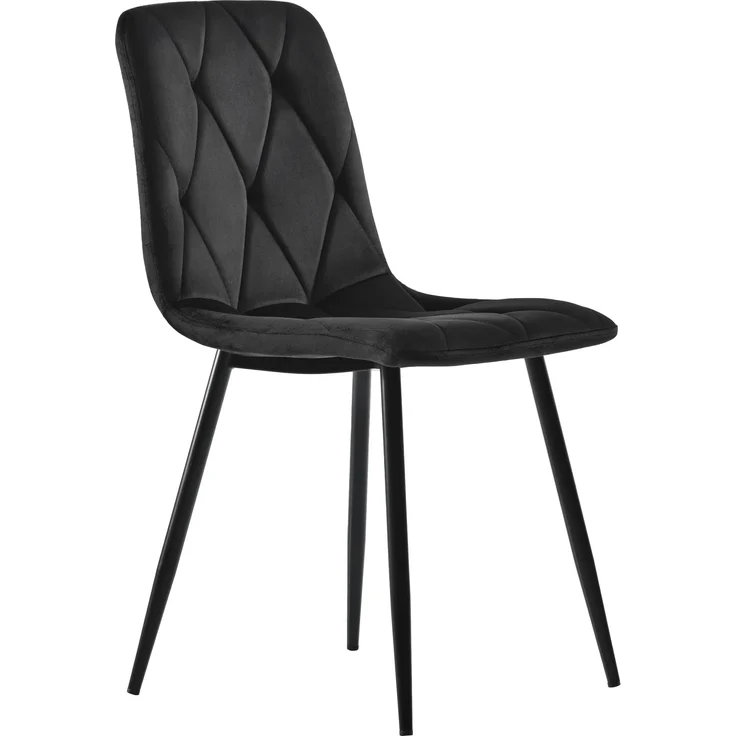Esszimmerstuhl 4er-Set, 45x40x86 cm, schwarzer Samt, Metallgestell – Bild 7