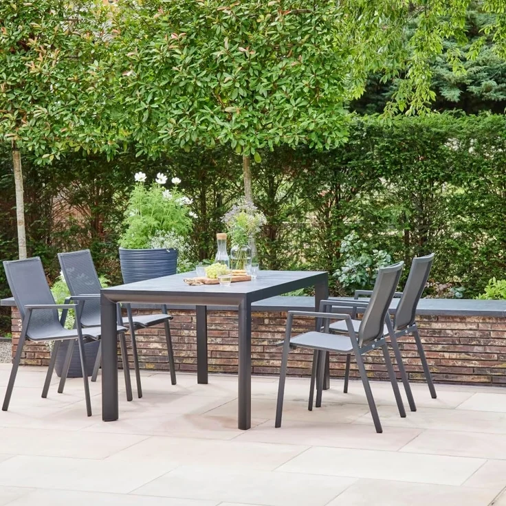 Siena Garden Reno Stapelsessel - Aluminiumgestell & Ranotex®, grau (M21940) – Bild 7