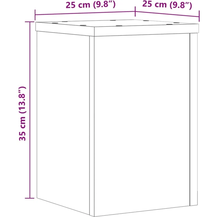 vidaXL Pflanzenständer 2 Stk. Weiß 25x25x35 cm Holzwerkstoff 852906 – Bild 11