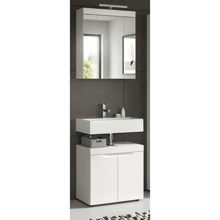 Badmöbel Set in Gusto weiß matt 2-teilig 60 cm – Bild 4